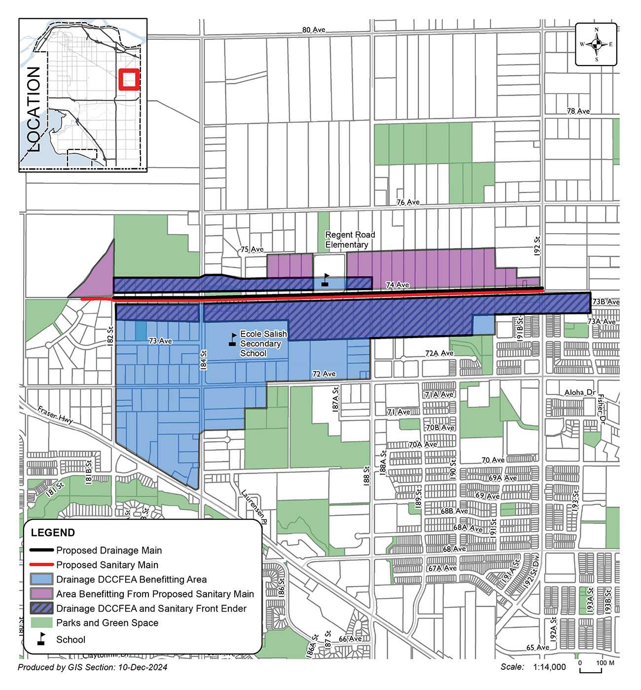map showing service availability in West Clayton  on 192 Street